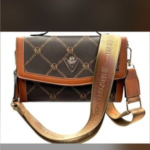 Valentino Orlandi Elegant Brown and Tan Shoulder Bag *NWT*